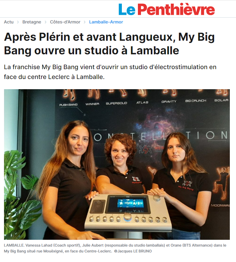 Article "Le Penthièvre" My Big Bang Lamballe
